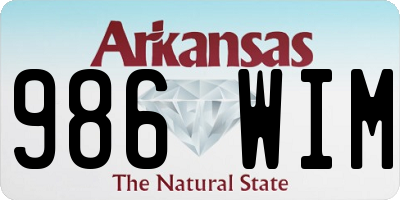 AR license plate 986WIM