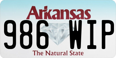 AR license plate 986WIP