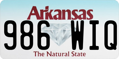 AR license plate 986WIQ