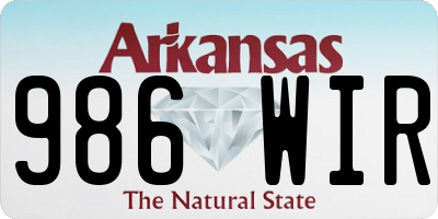AR license plate 986WIR