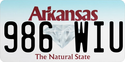 AR license plate 986WIU