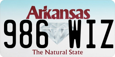 AR license plate 986WIZ