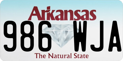 AR license plate 986WJA
