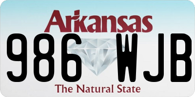 AR license plate 986WJB