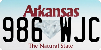 AR license plate 986WJC