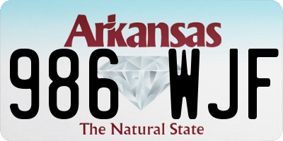 AR license plate 986WJF