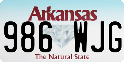 AR license plate 986WJG