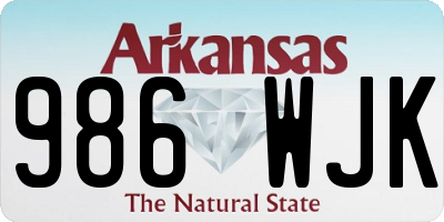 AR license plate 986WJK