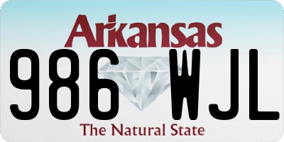 AR license plate 986WJL