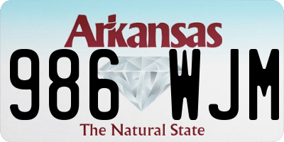 AR license plate 986WJM