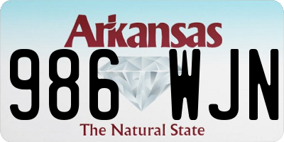 AR license plate 986WJN