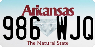 AR license plate 986WJQ