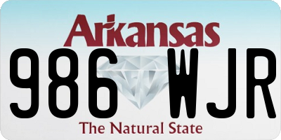 AR license plate 986WJR