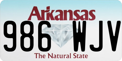AR license plate 986WJV
