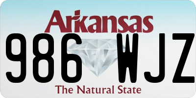 AR license plate 986WJZ