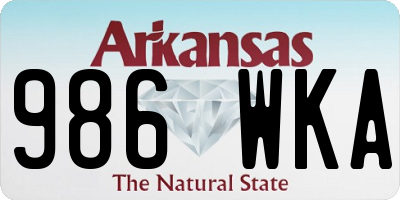 AR license plate 986WKA