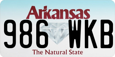 AR license plate 986WKB
