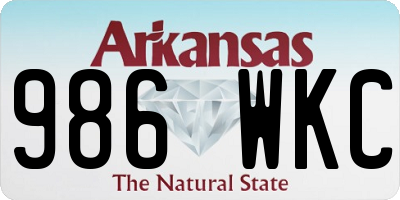 AR license plate 986WKC