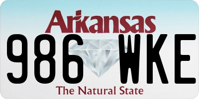 AR license plate 986WKE