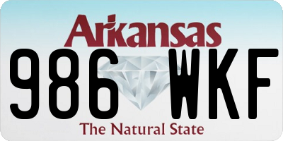AR license plate 986WKF