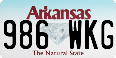 AR license plate 986WKG