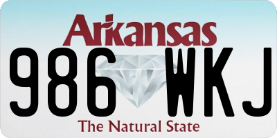 AR license plate 986WKJ