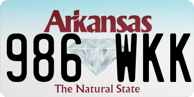 AR license plate 986WKK