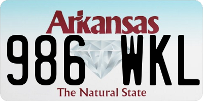 AR license plate 986WKL