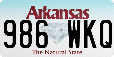 AR license plate 986WKQ