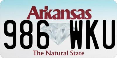 AR license plate 986WKU
