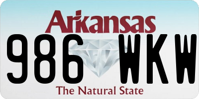 AR license plate 986WKW