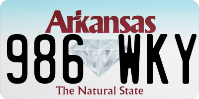 AR license plate 986WKY