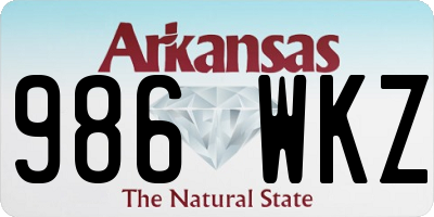 AR license plate 986WKZ