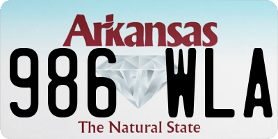 AR license plate 986WLA