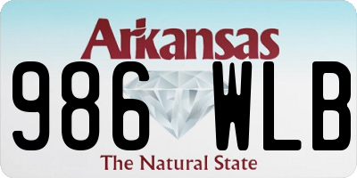 AR license plate 986WLB