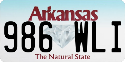 AR license plate 986WLI