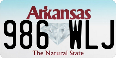 AR license plate 986WLJ