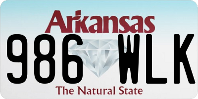 AR license plate 986WLK