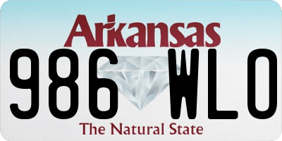 AR license plate 986WLO
