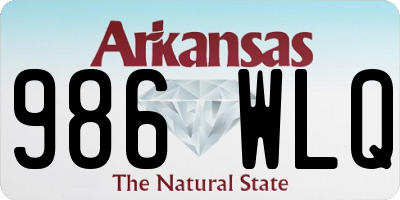 AR license plate 986WLQ