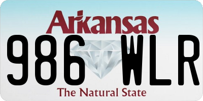 AR license plate 986WLR