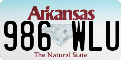 AR license plate 986WLU
