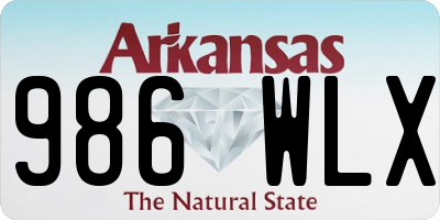 AR license plate 986WLX