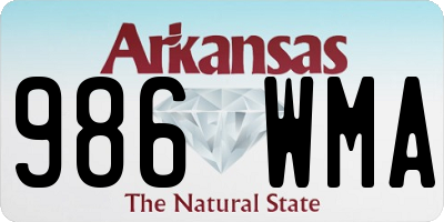 AR license plate 986WMA