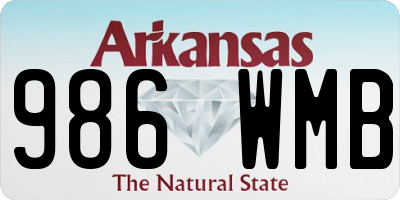 AR license plate 986WMB