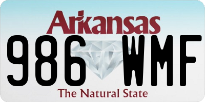 AR license plate 986WMF