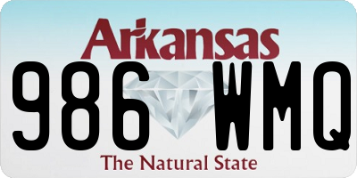 AR license plate 986WMQ
