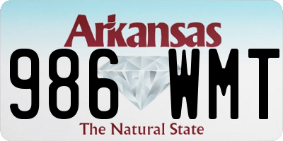 AR license plate 986WMT