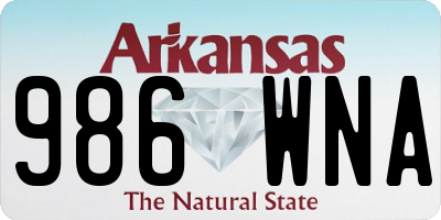 AR license plate 986WNA