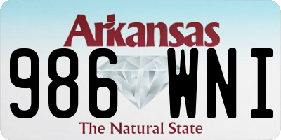 AR license plate 986WNI